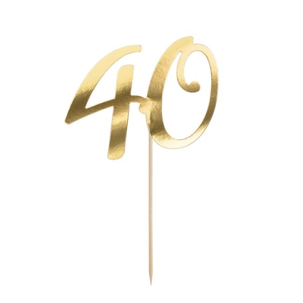 Cake Topper - 40 - Gold
